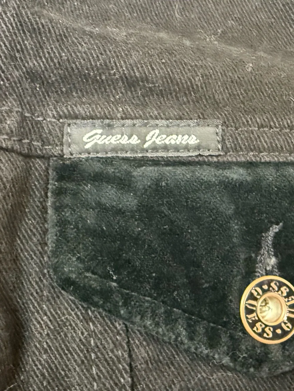 Y2K Guess USA Denim & Velour Jacket - Picture 3 of 7